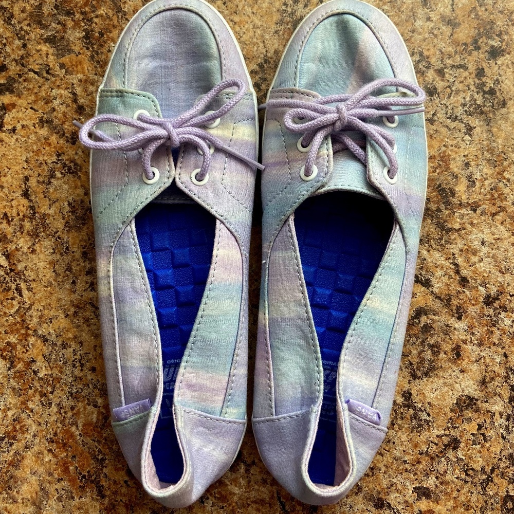 VANS SURF SIDERS BLUE/PURPLE FLAT LACE UP SHOES